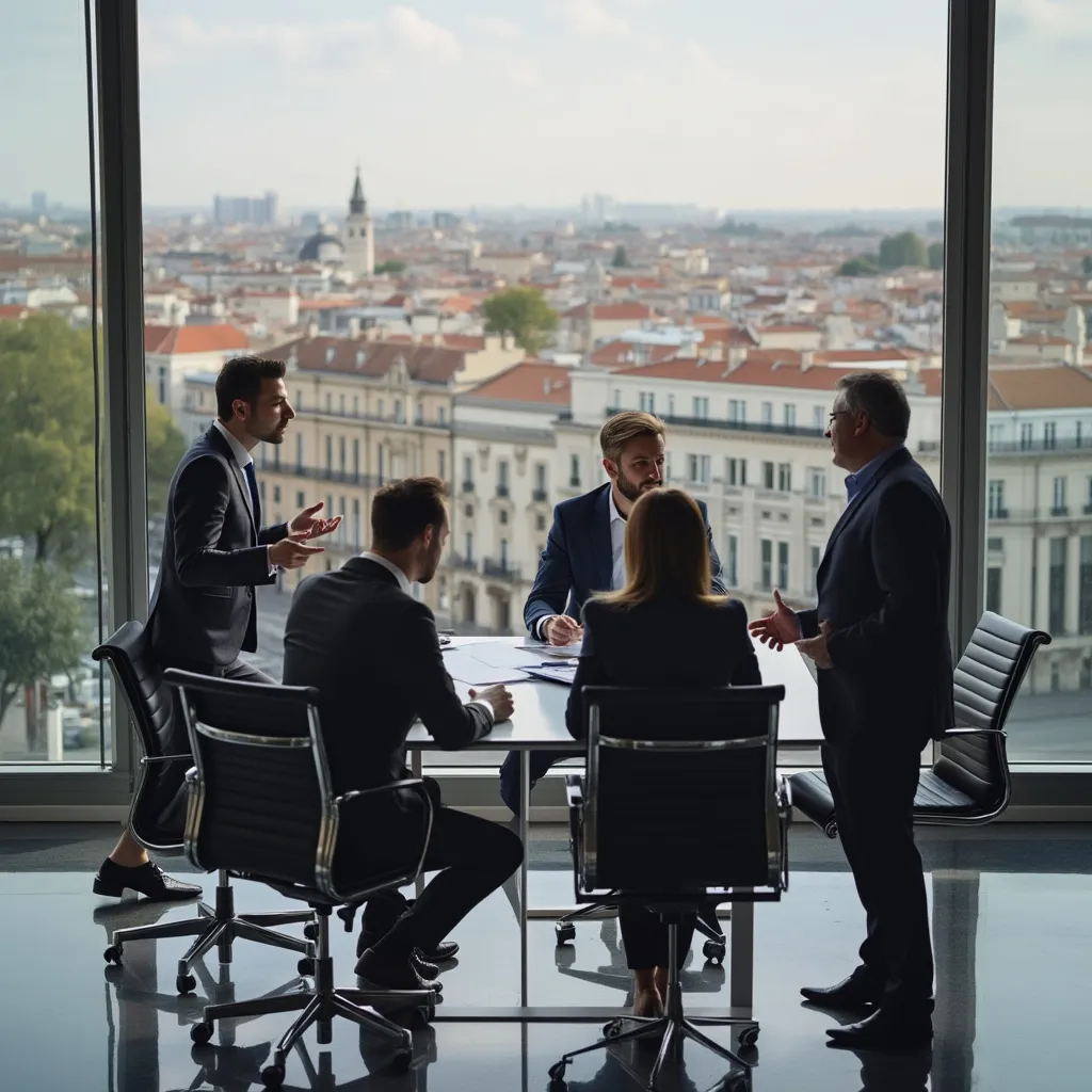 Equipo de consultores estratégicos en oficina moderna